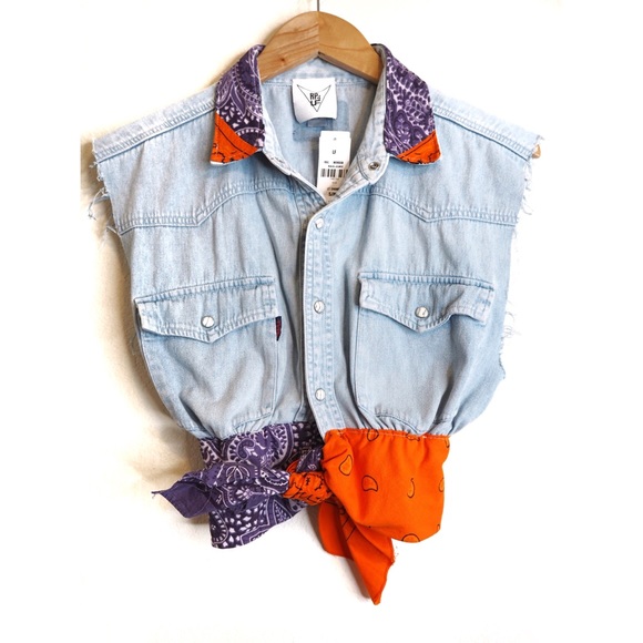 RP4LF Redone Denim Vest NWT - Picture 1 of 6